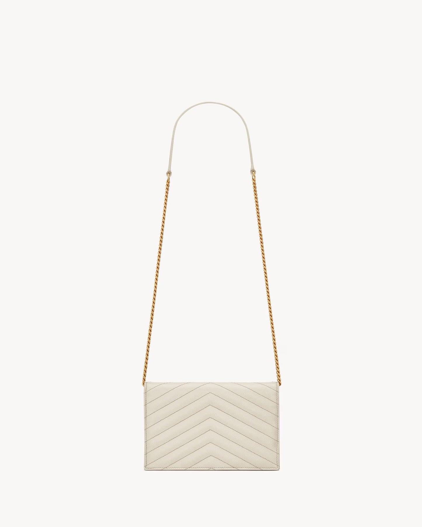 YSL - Cassandre Envelope Chain Wallet Cream