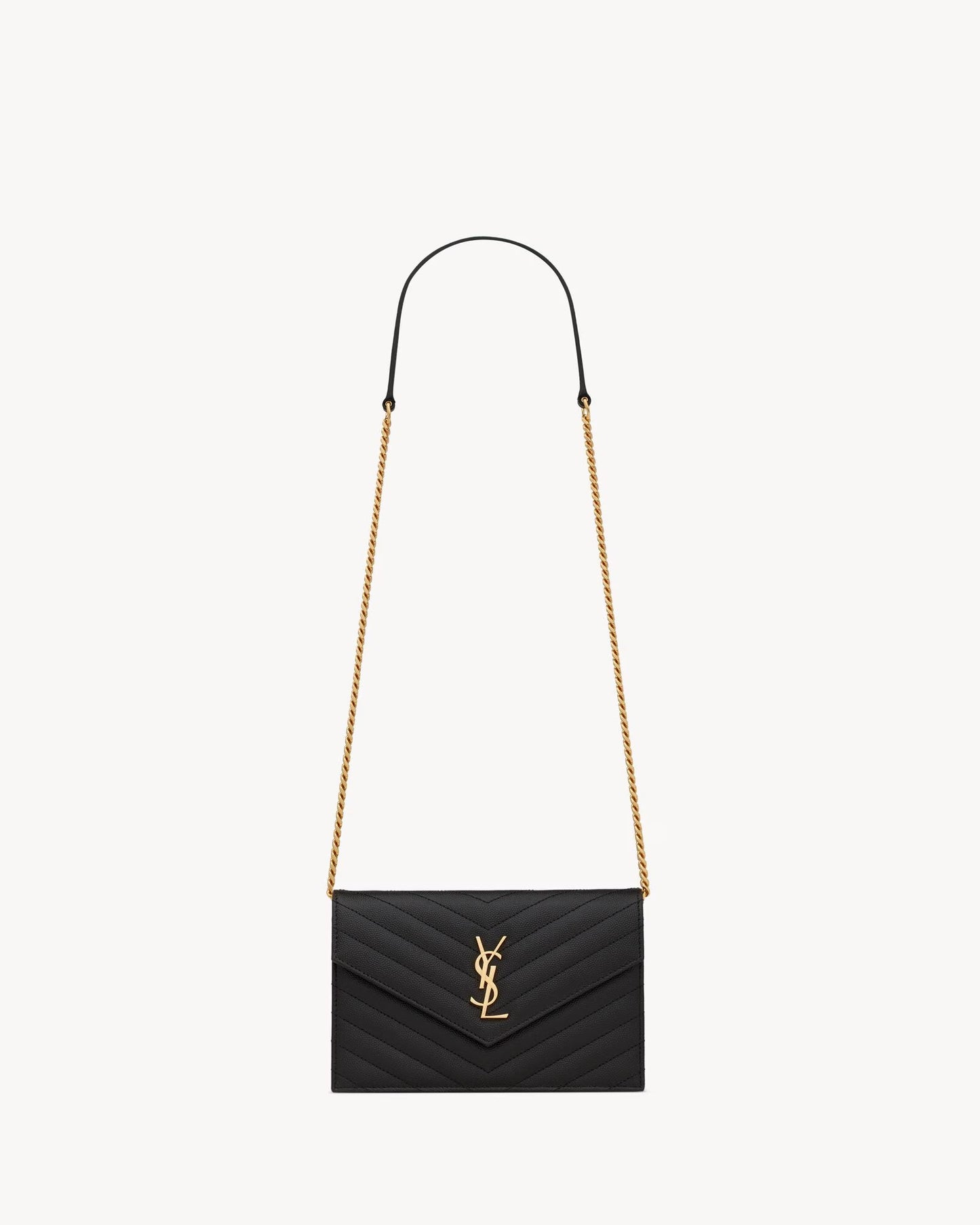 YSL - Cassandre Envelope Chain Wallet Black